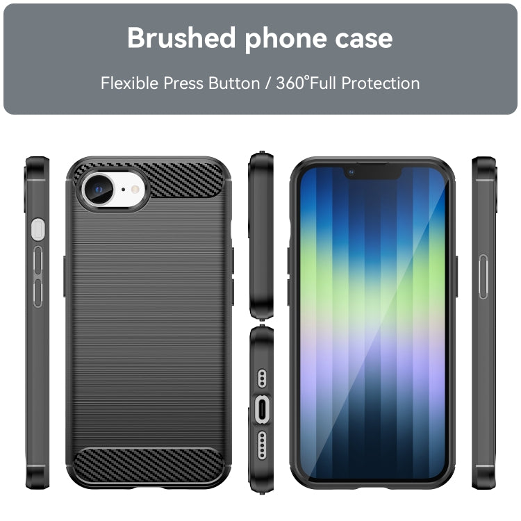 For iPhone 17e / 16e Brushed Texture Carbon Fiber TPU Phone Case