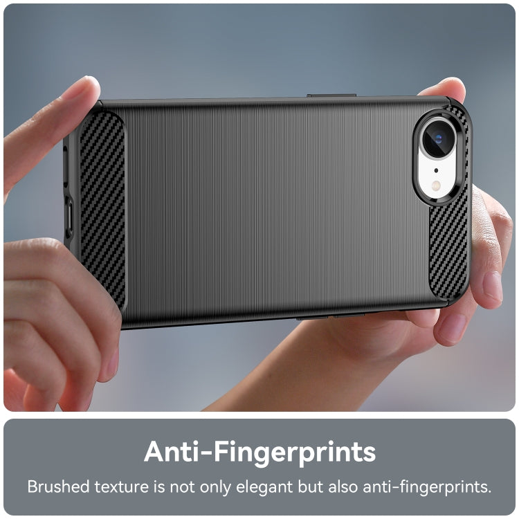 For iPhone 17e / 16e Brushed Texture Carbon Fiber TPU Phone Case