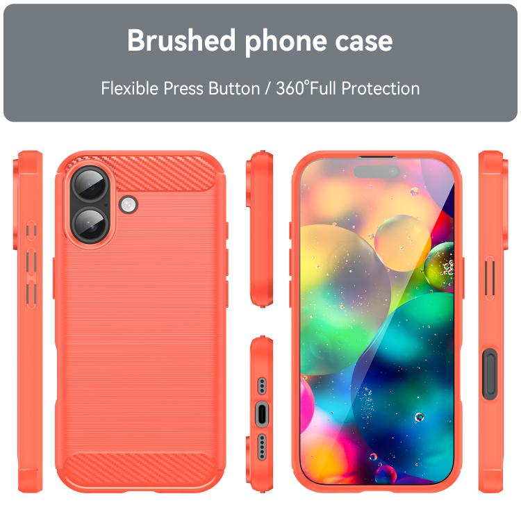 For iPhone 17 Brushed Texture Carbon Fiber TPU Phone Case
