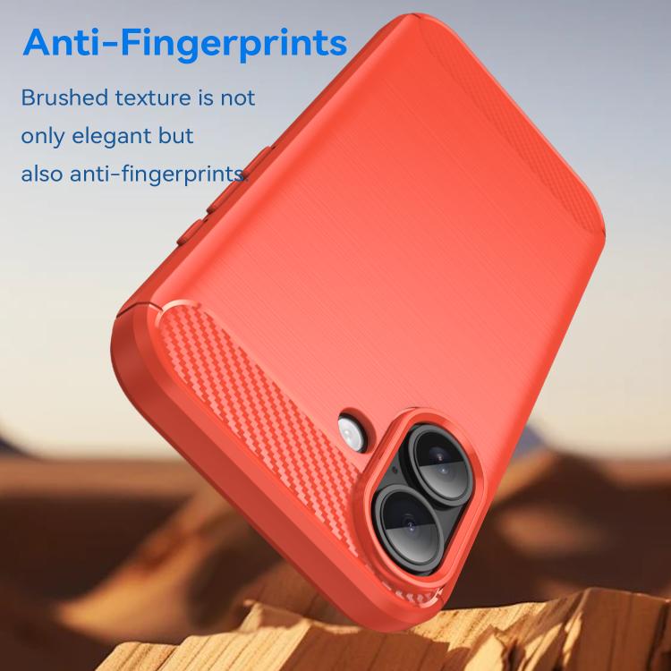 For iPhone 17 Brushed Texture Carbon Fiber TPU Phone Case
