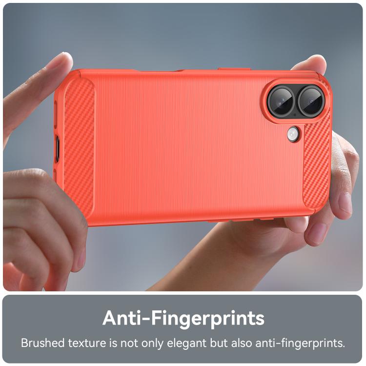 For iPhone 17 Brushed Texture Carbon Fiber TPU Phone Case