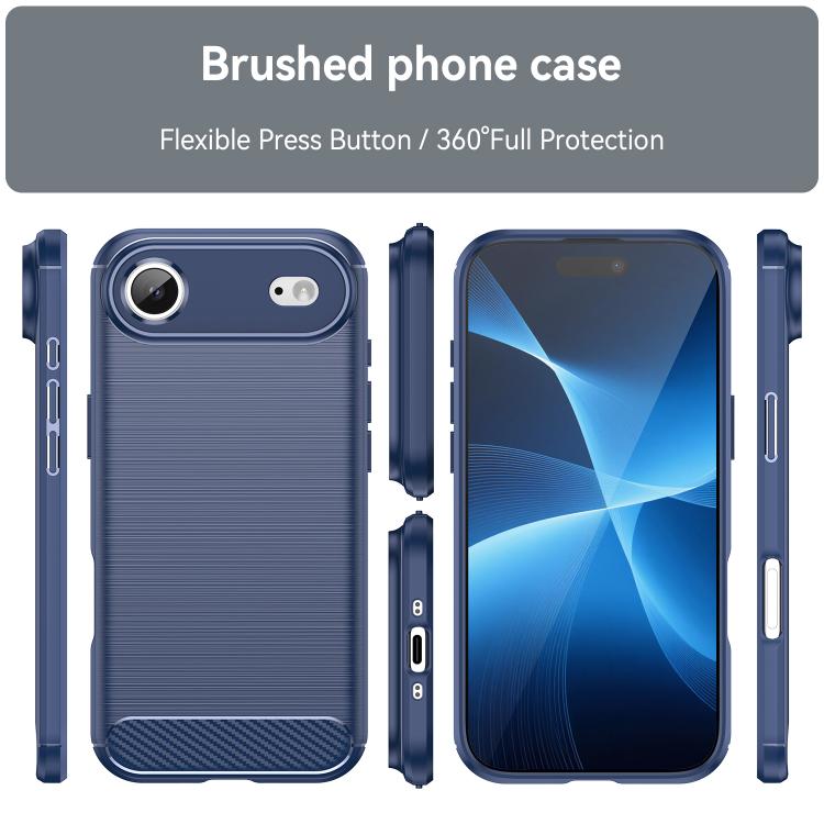 For iPhone Air Brushed Texture Carbon Fiber TPU Phone Case