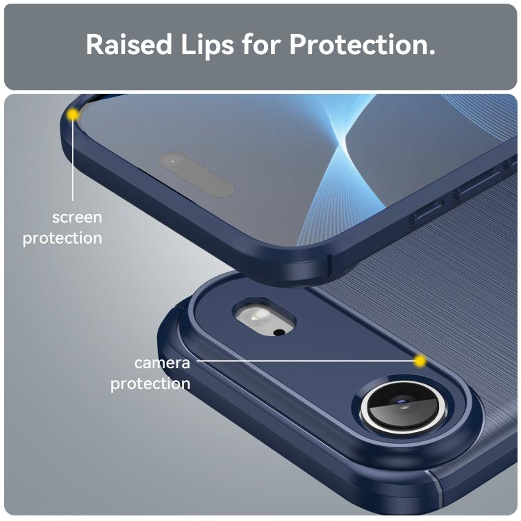 For iPhone Air Brushed Texture Carbon Fiber TPU Phone Case