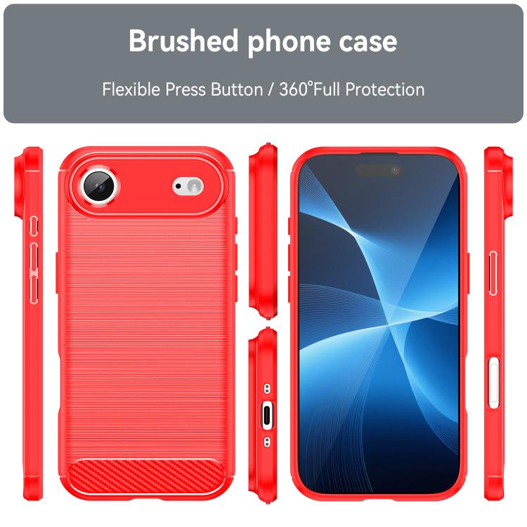 For iPhone Air Brushed Texture Carbon Fiber TPU Phone Case