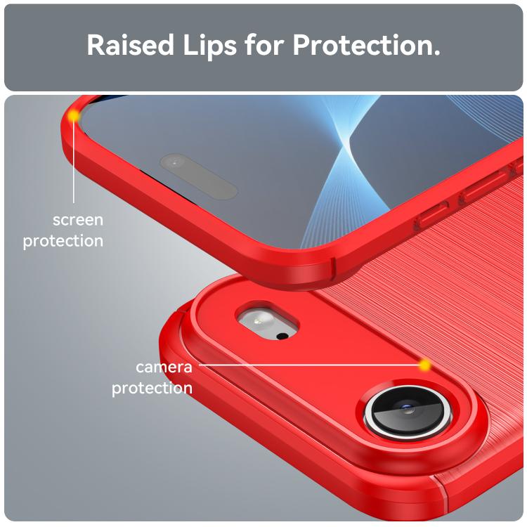 For iPhone Air Brushed Texture Carbon Fiber TPU Phone Case
