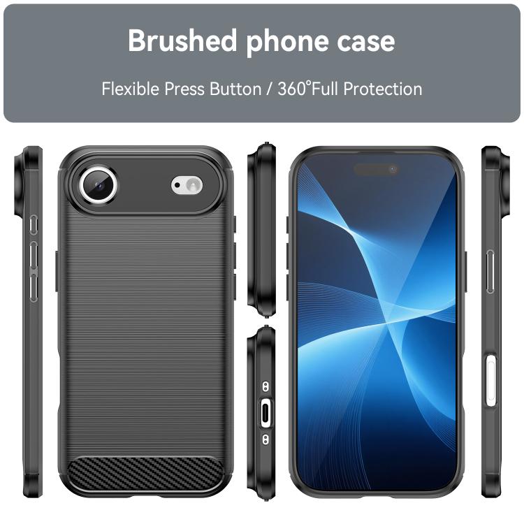 For iPhone Air Brushed Texture Carbon Fiber TPU Phone Case