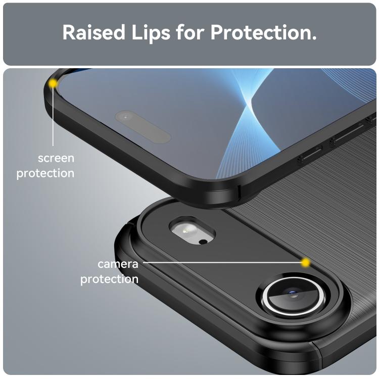 For iPhone Air Brushed Texture Carbon Fiber TPU Phone Case