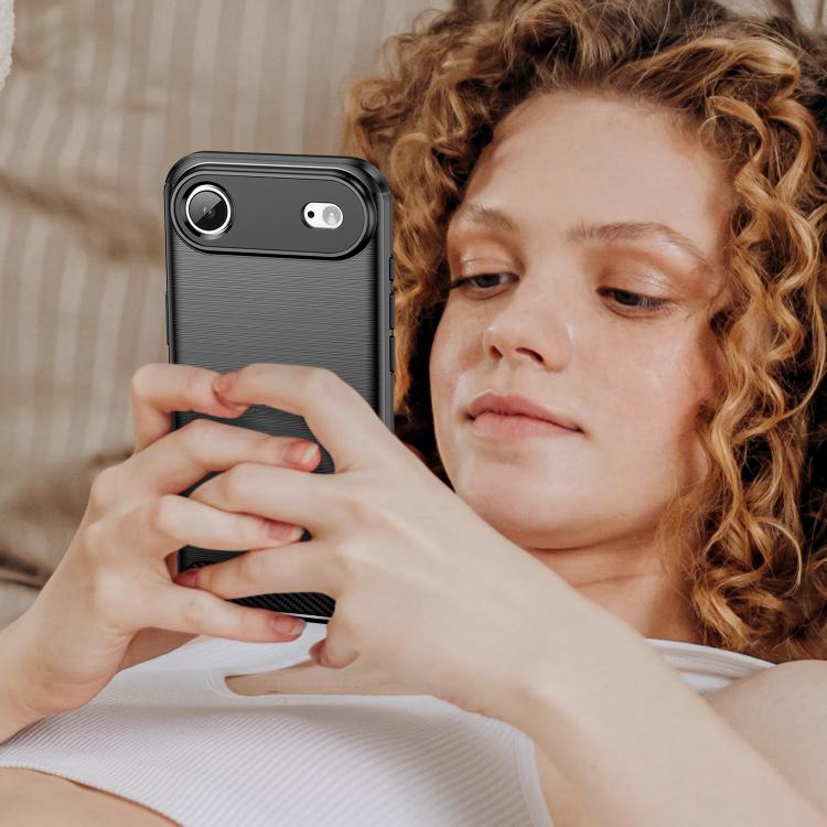 For iPhone Air Brushed Texture Carbon Fiber TPU Phone Case