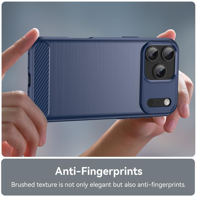 For iPhone 17 Pro Max Brushed Texture Carbon Fiber TPU Phone Case