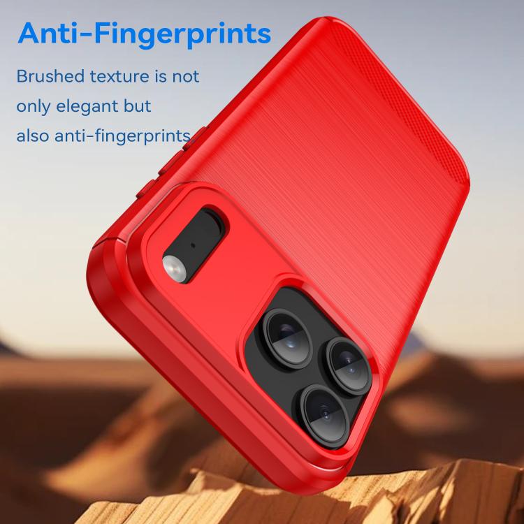 For iPhone 17 Pro Max Brushed Texture Carbon Fiber TPU Phone Case