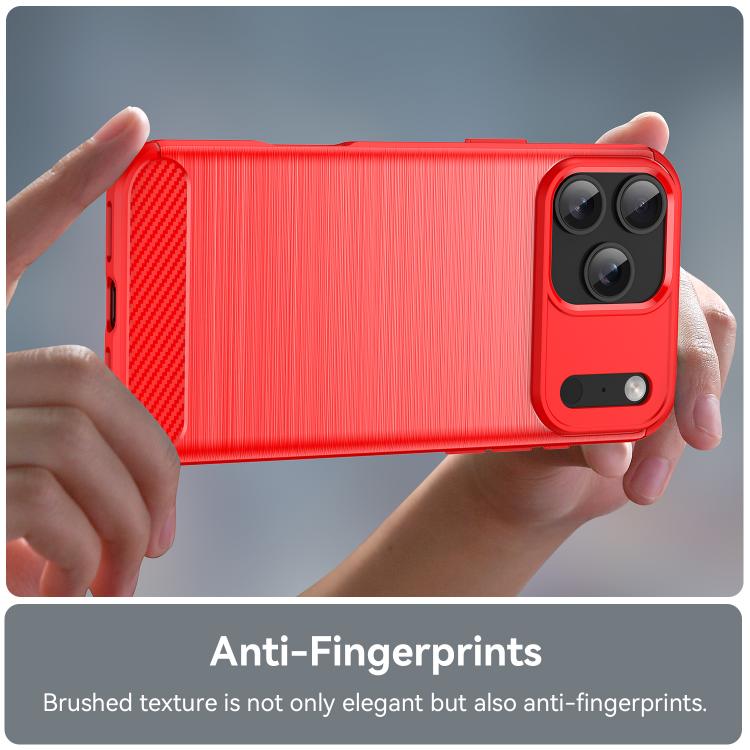 For iPhone 17 Pro Max Brushed Texture Carbon Fiber TPU Phone Case