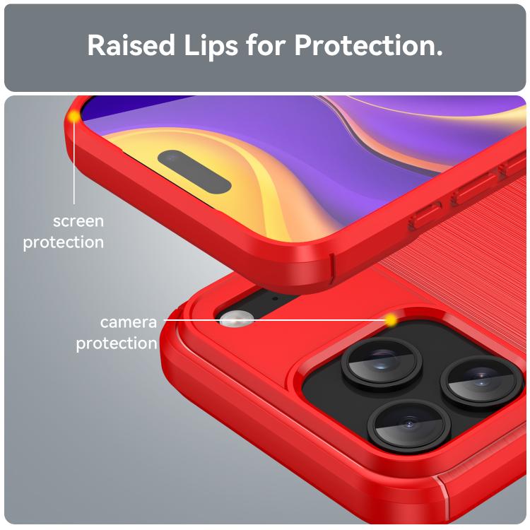For iPhone 17 Pro Max Brushed Texture Carbon Fiber TPU Phone Case