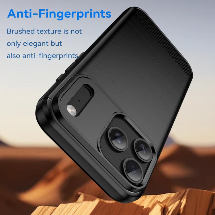 For iPhone 17 Pro Max Brushed Texture Carbon Fiber TPU Phone Case