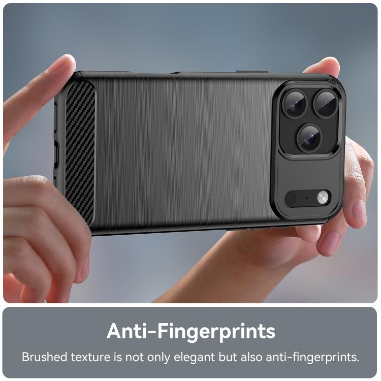 For iPhone 17 Pro Max Brushed Texture Carbon Fiber TPU Phone Case