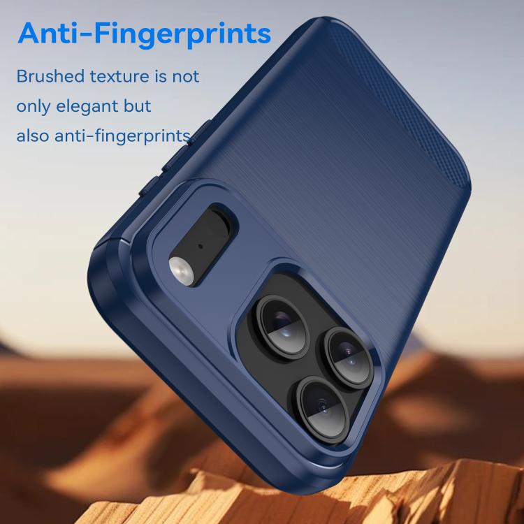 For iPhone 17 Pro Brushed Texture Carbon Fiber TPU Phone Case