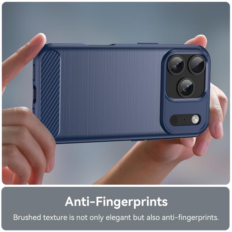 For iPhone 17 Pro Brushed Texture Carbon Fiber TPU Phone Case