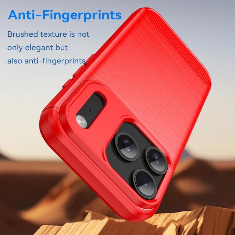 For iPhone 17 Pro Brushed Texture Carbon Fiber TPU Phone Case