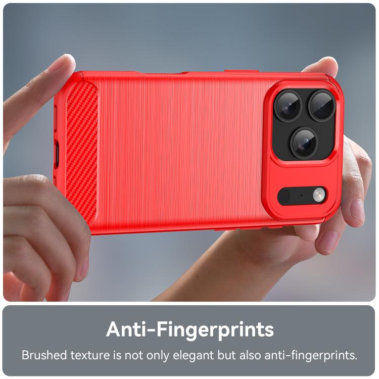 For iPhone 17 Pro Brushed Texture Carbon Fiber TPU Phone Case