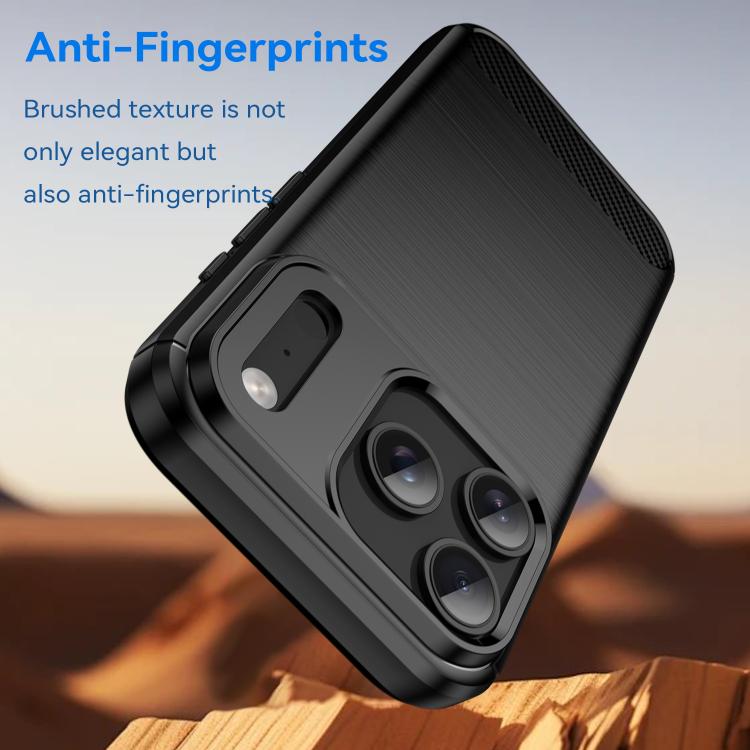 For iPhone 17 Pro Brushed Texture Carbon Fiber TPU Phone Case