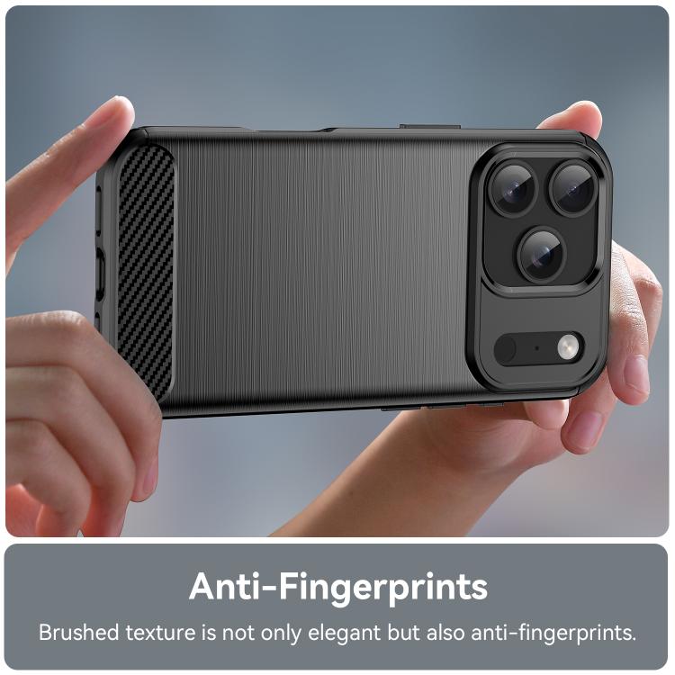 For iPhone 17 Pro Brushed Texture Carbon Fiber TPU Phone Case