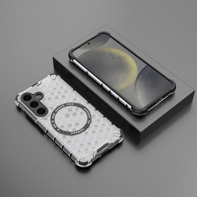 For Samsung Galaxy S24 5G Honeycomb Magnetic Ring Shockproof Phone Case