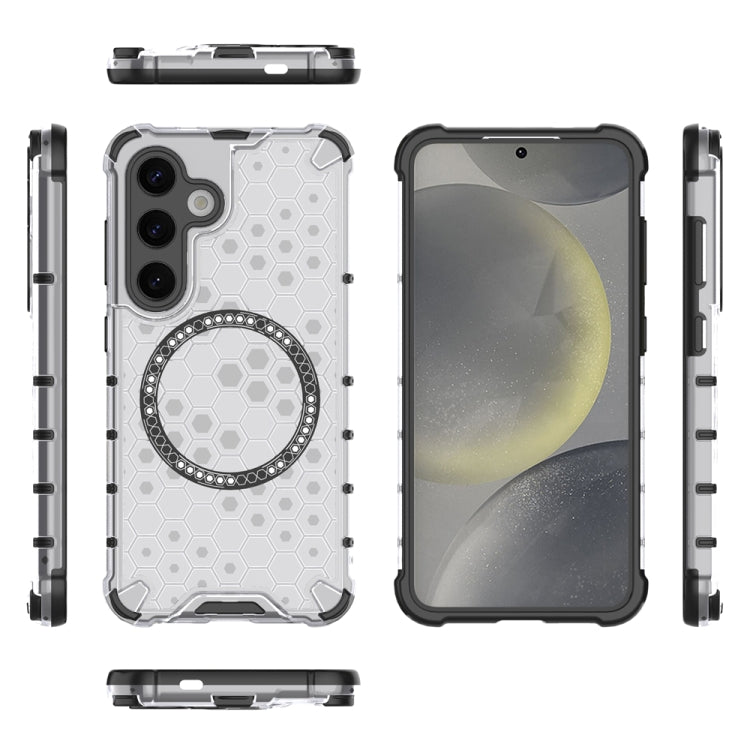 For Samsung Galaxy S24 5G Honeycomb Magnetic Ring Shockproof Phone Case