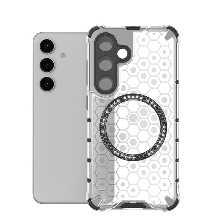 For Samsung Galaxy S24 5G Honeycomb Magnetic Ring Shockproof Phone Case