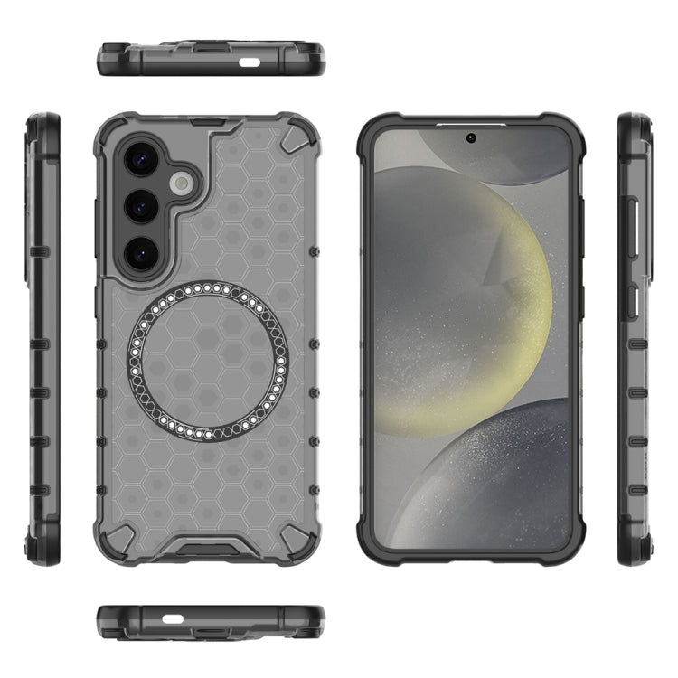 For Samsung Galaxy S24 5G Honeycomb Magnetic Ring Shockproof Phone Case