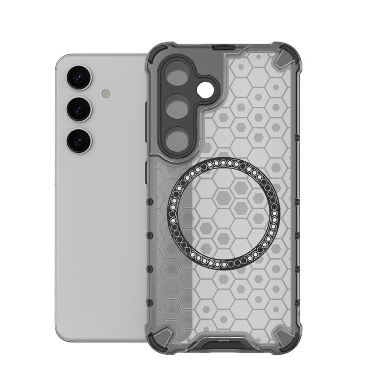 For Samsung Galaxy S24 5G Honeycomb Magnetic Ring Shockproof Phone Case