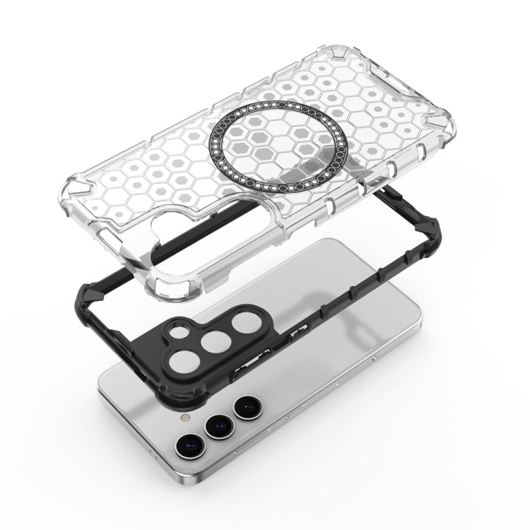 For Samsung Galaxy S24 5G Honeycomb Magnetic Ring Shockproof Phone Case