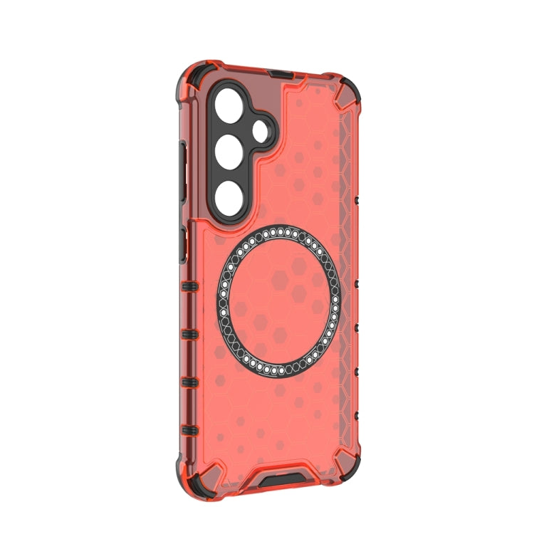 For Samsung Galaxy S24 5G Honeycomb Magnetic Ring Shockproof Phone Case