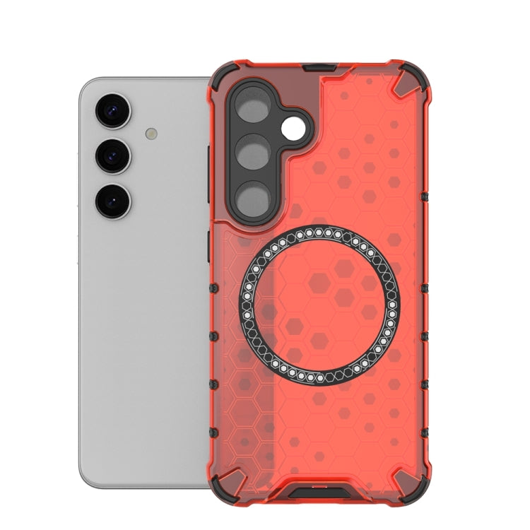 For Samsung Galaxy S24 5G Honeycomb Magnetic Ring Shockproof Phone Case