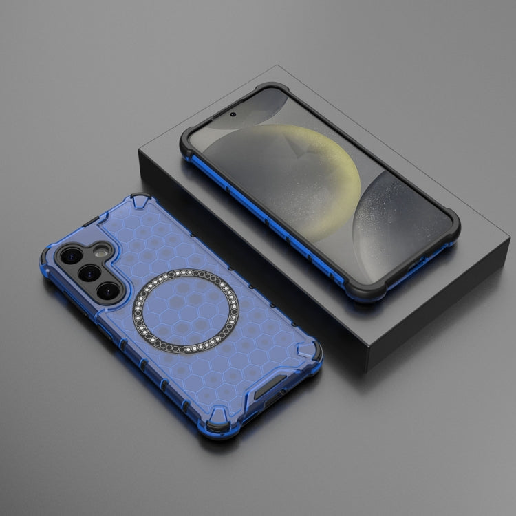 For Samsung Galaxy S24 5G Honeycomb Magnetic Ring Shockproof Phone Case