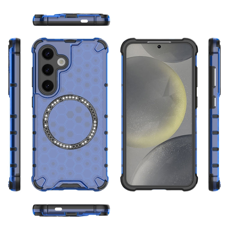 For Samsung Galaxy S24 5G Honeycomb Magnetic Ring Shockproof Phone Case