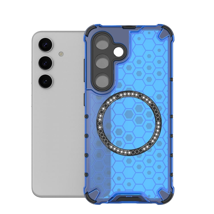 For Samsung Galaxy S24 5G Honeycomb Magnetic Ring Shockproof Phone Case