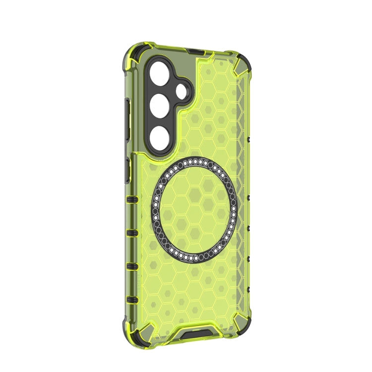 For Samsung Galaxy S24 5G Honeycomb Magnetic Ring Shockproof Phone Case