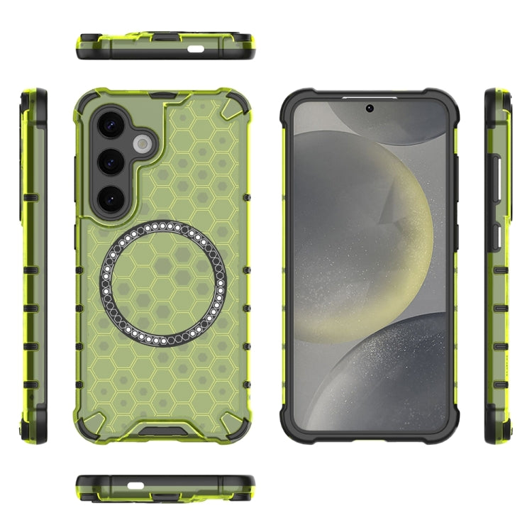 For Samsung Galaxy S24 5G Honeycomb Magnetic Ring Shockproof Phone Case