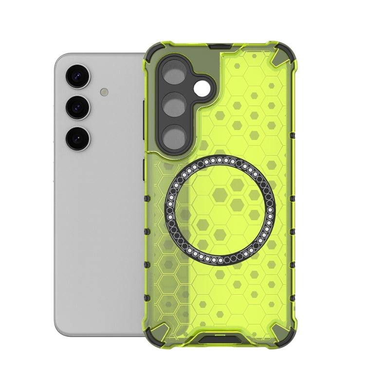 For Samsung Galaxy S24 5G Honeycomb Magnetic Ring Shockproof Phone Case