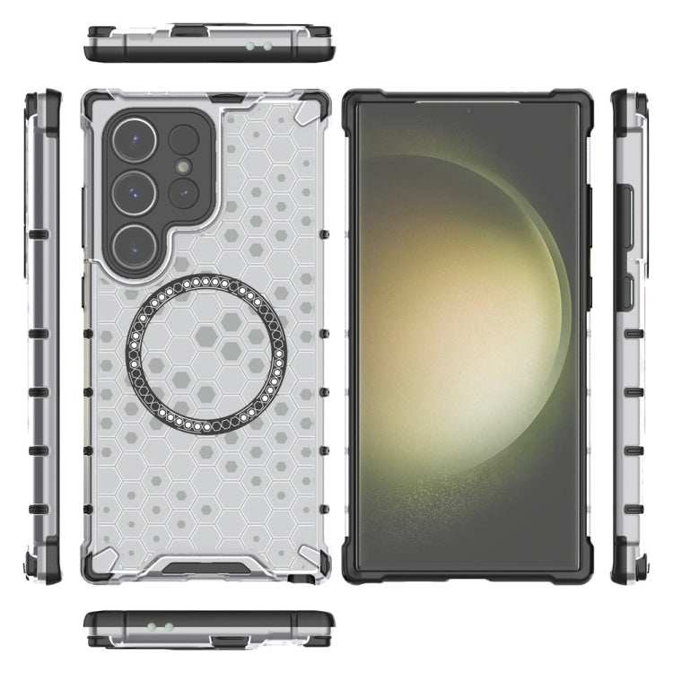 For Samsung Galaxy S24 Ultra 5G Honeycomb Magnetic Ring Shockproof Phone Case