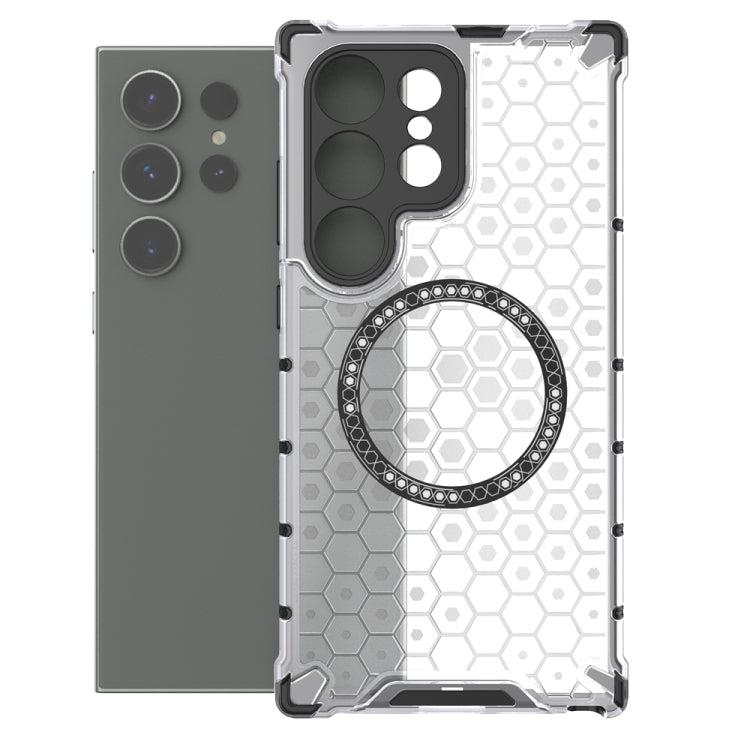 For Samsung Galaxy S24 Ultra 5G Honeycomb Magnetic Ring Shockproof Phone Case