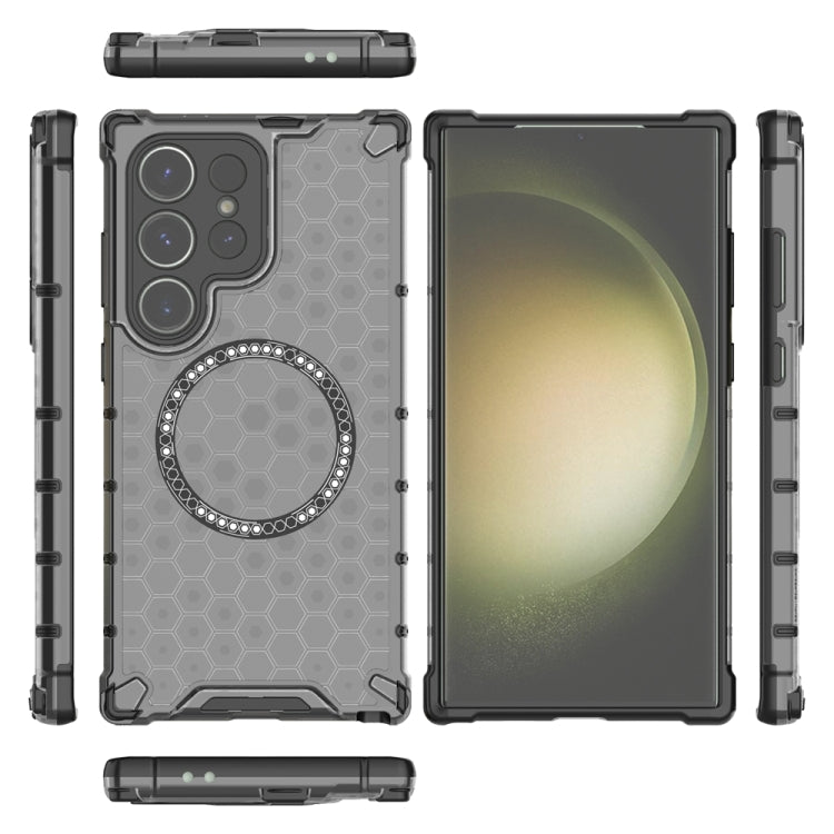 For Samsung Galaxy S24 Ultra 5G Honeycomb Magnetic Ring Shockproof Phone Case