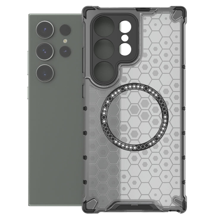 For Samsung Galaxy S24 Ultra 5G Honeycomb Magnetic Ring Shockproof Phone Case