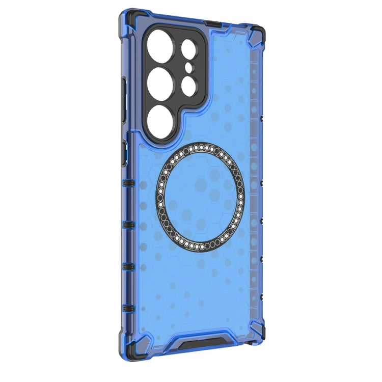 For Samsung Galaxy S24 Ultra 5G Honeycomb Magnetic Ring Shockproof Phone Case