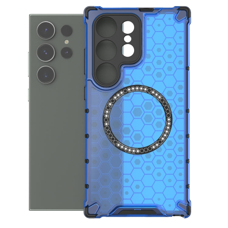 For Samsung Galaxy S24 Ultra 5G Honeycomb Magnetic Ring Shockproof Phone Case