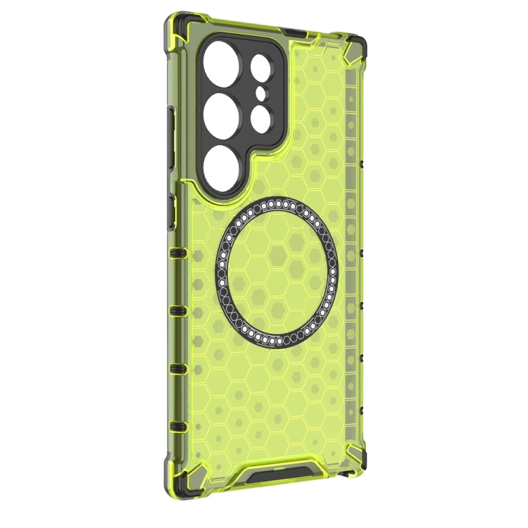 For Samsung Galaxy S24 Ultra 5G Honeycomb Magnetic Ring Shockproof Phone Case