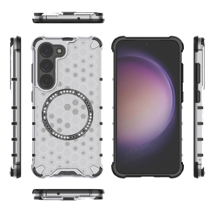 For Samsung Galaxy S23 5G Honeycomb Magnetic Ring Shockproof Phone Case