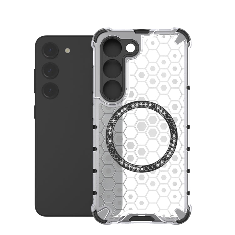 For Samsung Galaxy S23 5G Honeycomb Magnetic Ring Shockproof Phone Case