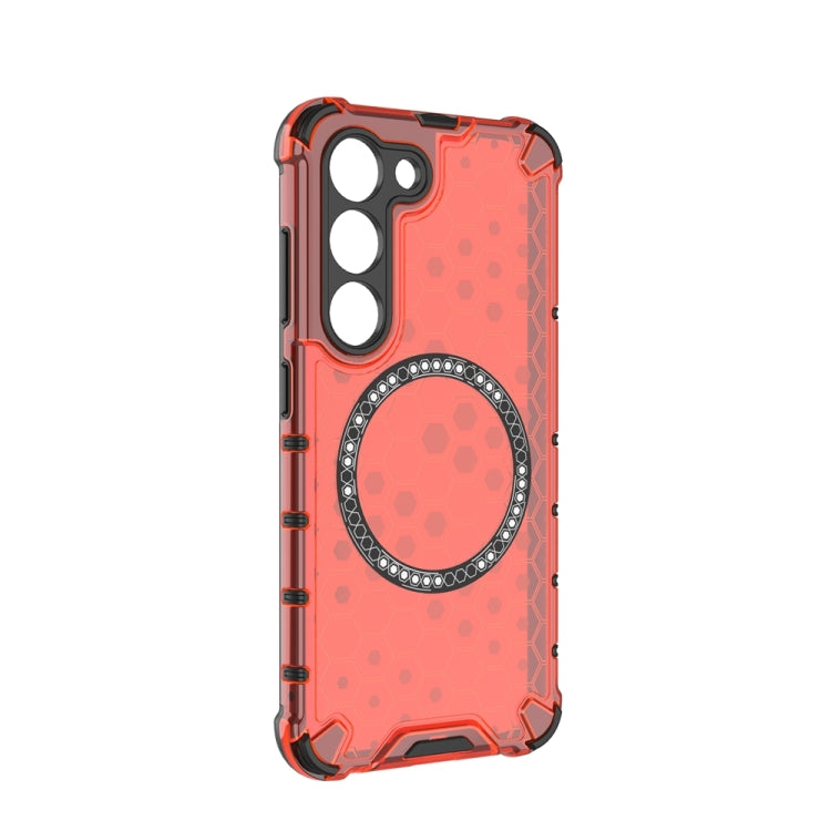 For Samsung Galaxy S23 5G Honeycomb Magnetic Ring Shockproof Phone Case