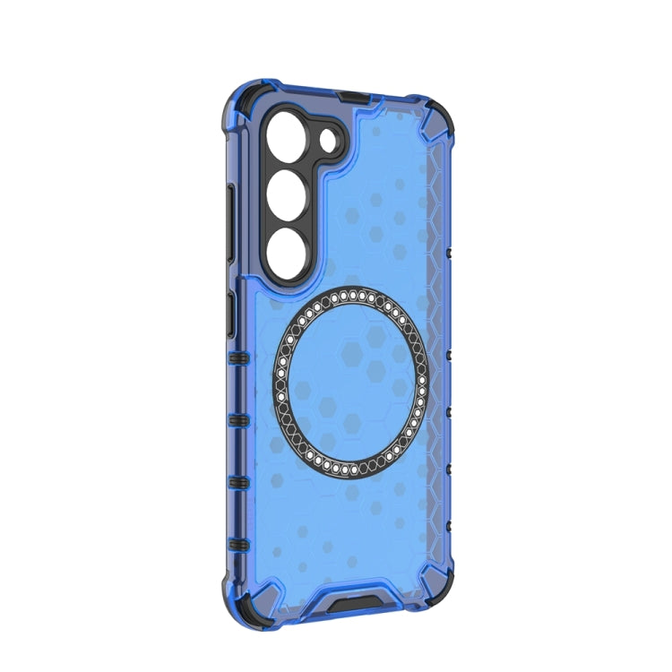 For Samsung Galaxy S23 5G Honeycomb Magnetic Ring Shockproof Phone Case