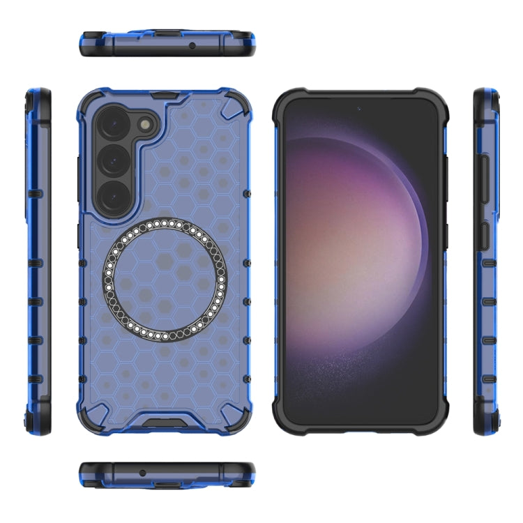For Samsung Galaxy S23 5G Honeycomb Magnetic Ring Shockproof Phone Case